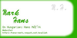 mark hans business card